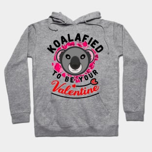 Koala Bear Koalafied To Be Your Valentine Black Red Text Hoodie